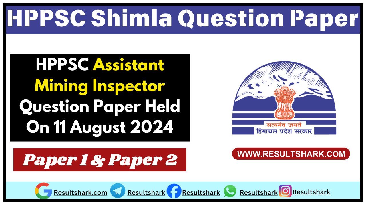 HPPSC Assistant Mining Inspector Question Paper